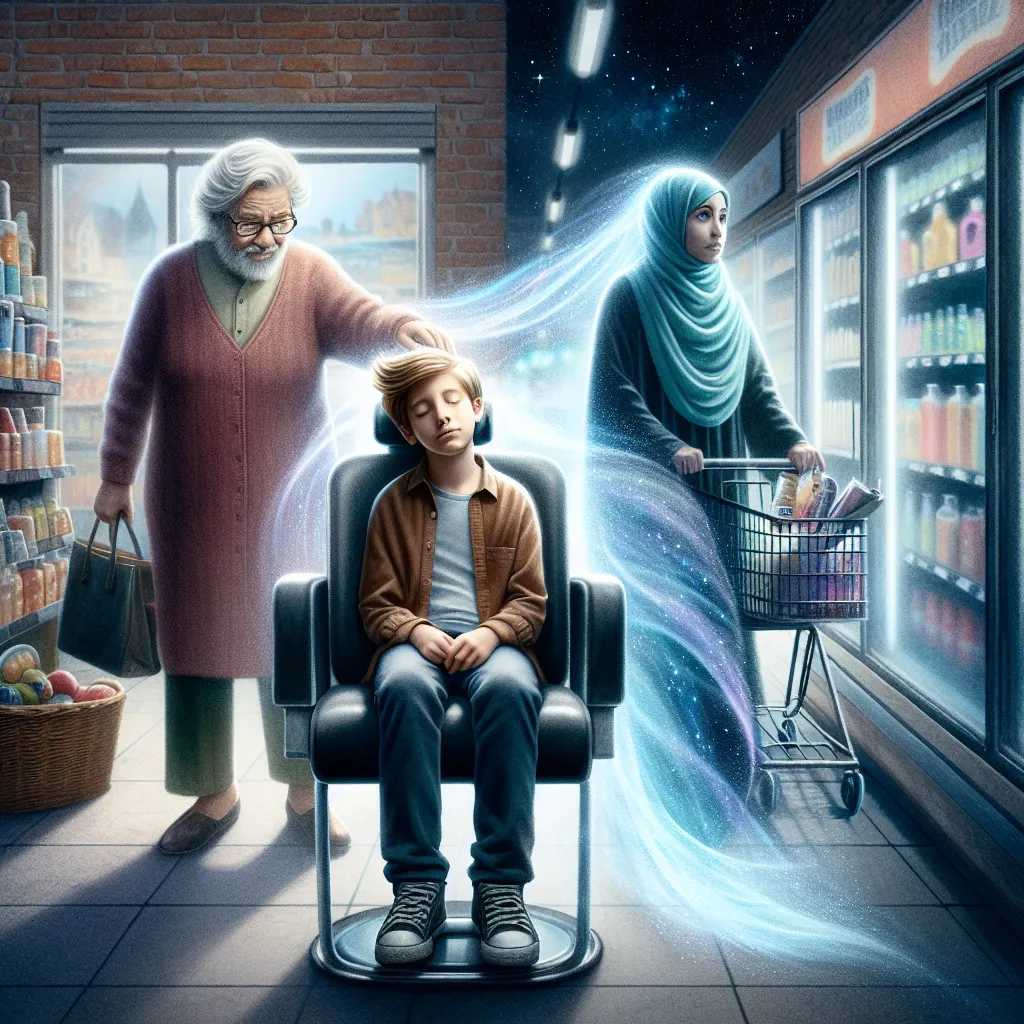 A young boy named Oliver Benjamin Gray, his mother Ava, and grandmother Martha visit a hair salon for a haircut. As the boy falls into a deep sleep during the haircut and mysteriously disappears, his spirit subtly joins a Muslim woman at a grocery store, intertwining their experiences. Despite efforts to find Oliver, he remains lost, his presence faintly felt in the salon and grocery store. Years pass, and his memory lingers, impacting those around him through subtle signs and mysterious occurre
