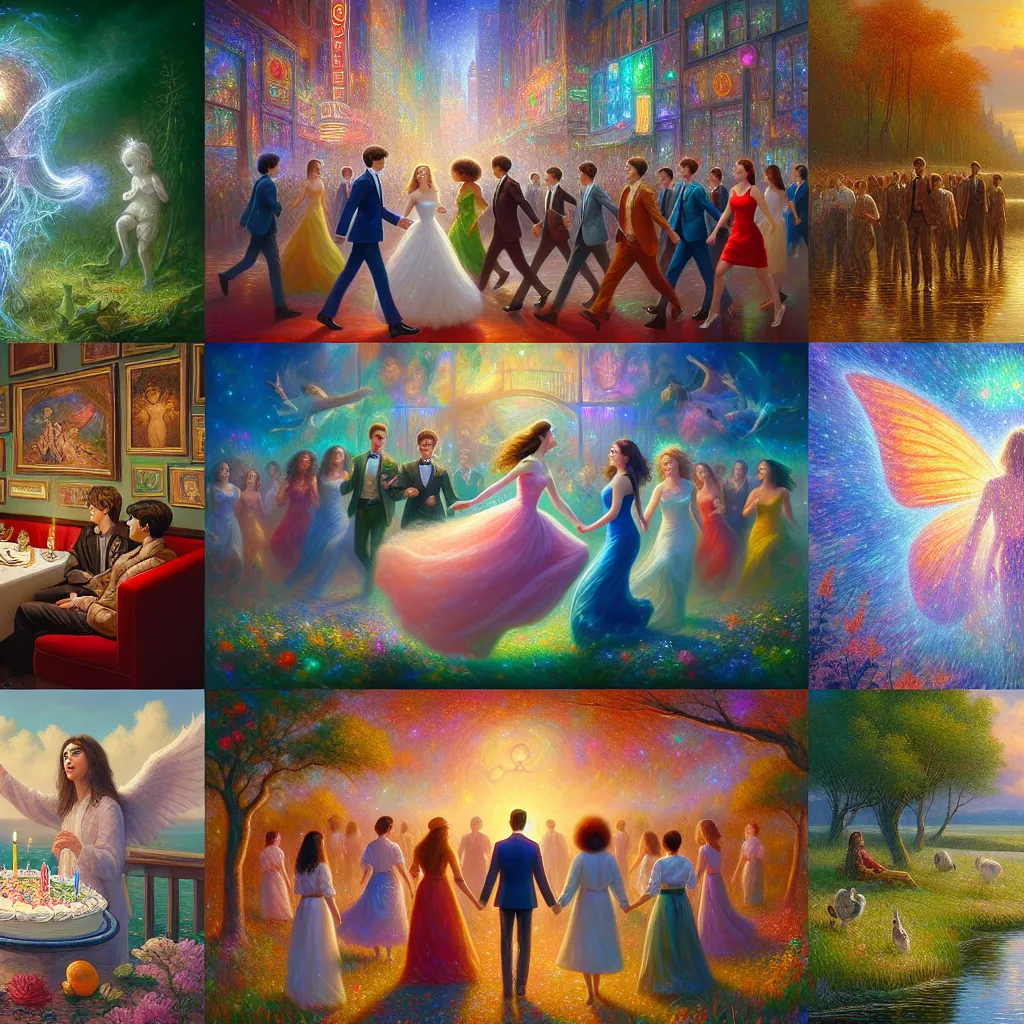 1. Transformation  
2. Prom  
3. Birthday  
4. Gender swap  
5. Identity in the style of Monet