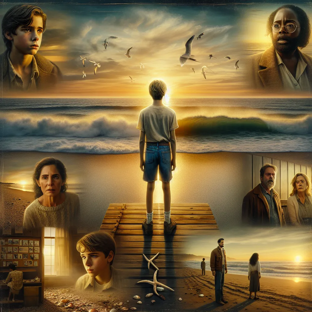 An emotional story unfolds at Sandpine Beach as young Ethan Turner, now trapped in another's body, navigates his new reality from the dock. His family searches desperately while he grapples with loss and longing, finding solace and strength in his altered existence. Through grief, love, and hope, Ethan's journey unfolds against the backdrop of the ocean's timeless murmurs.
