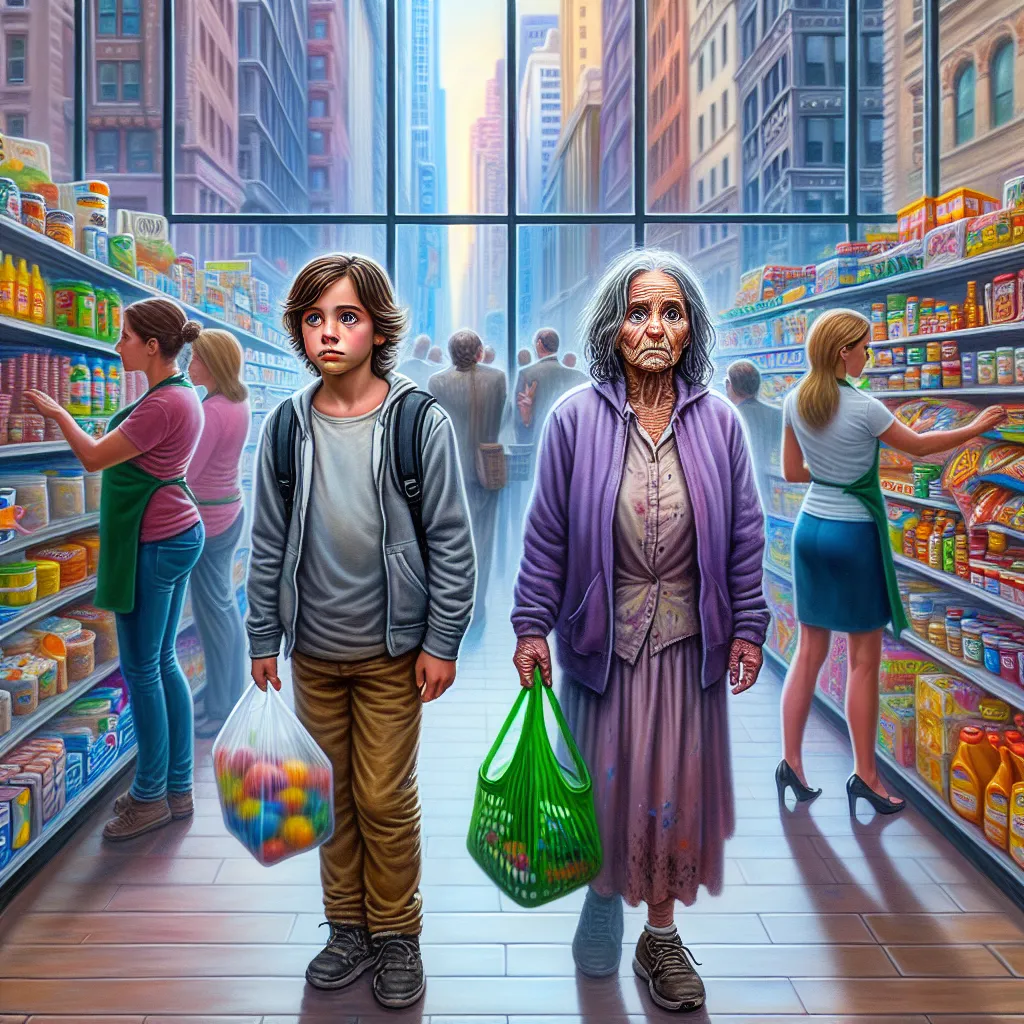 A young boy named Ethan, caught in a pivotal moment at a grocery store, accidentally transforms into Cathy, a 44-year-old homeless woman, as he struggles with unfamiliar sensations and a loss of identity in the bustling city.