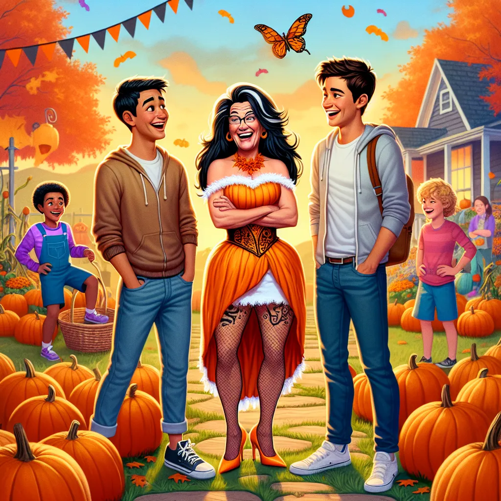 An adventurous Halloween tale unfolds as best friends Tim and Mark navigate a magical swap that lands Mark in the body of their neighbor, Mrs. White. Mark, now in a new, unexpected form, embraces the chaos with humor and confidence, leading to hilarious encounters at the pumpkin patch and costume store. The story captures a whimsical and entertaining Halloween journey full of unexpected twists and laughs.