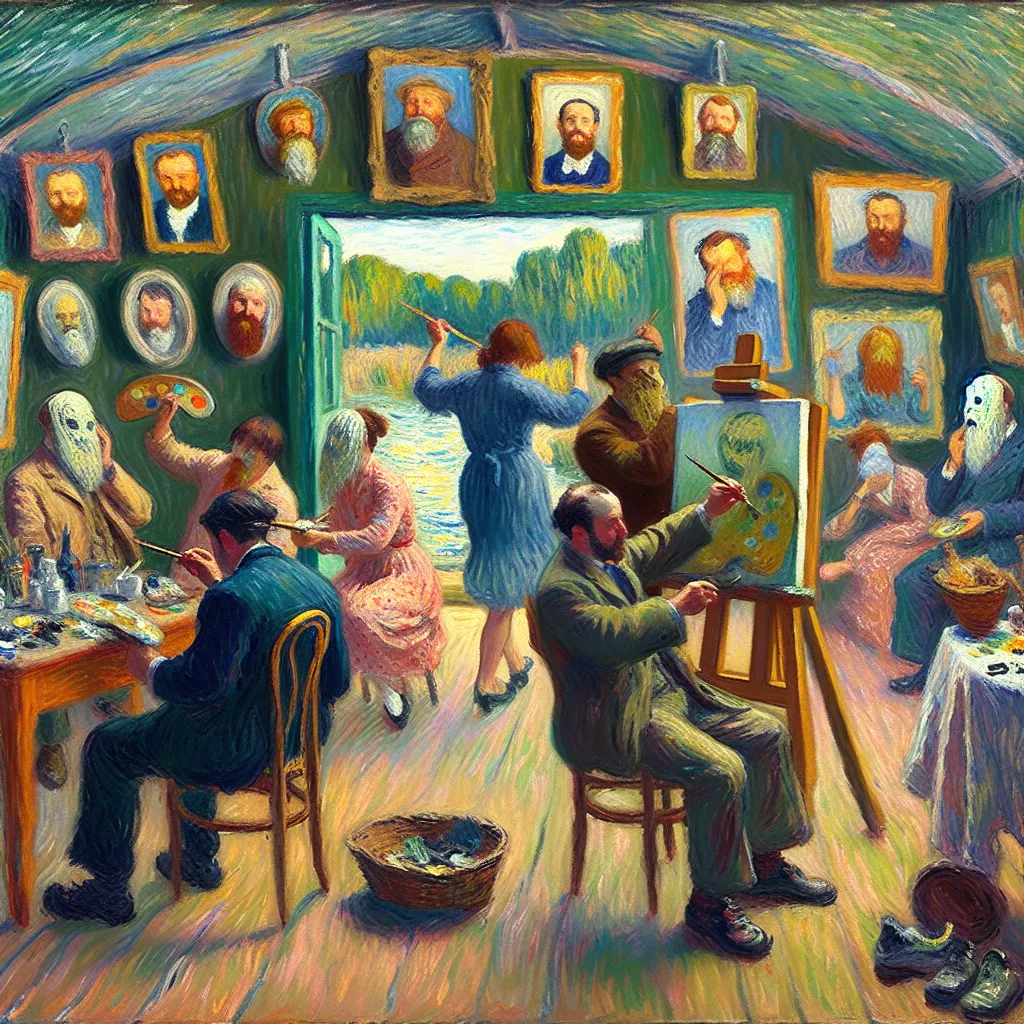 Transformation, Experiment, Swap, Identity, Acceptance in the style of Monet