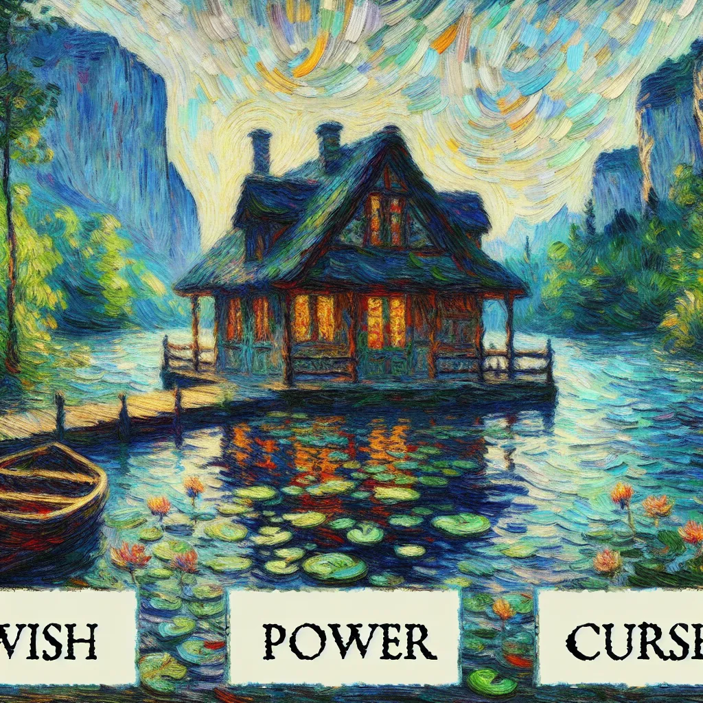 Wish, Power, Curse, Magic, Guild in the style of Monet