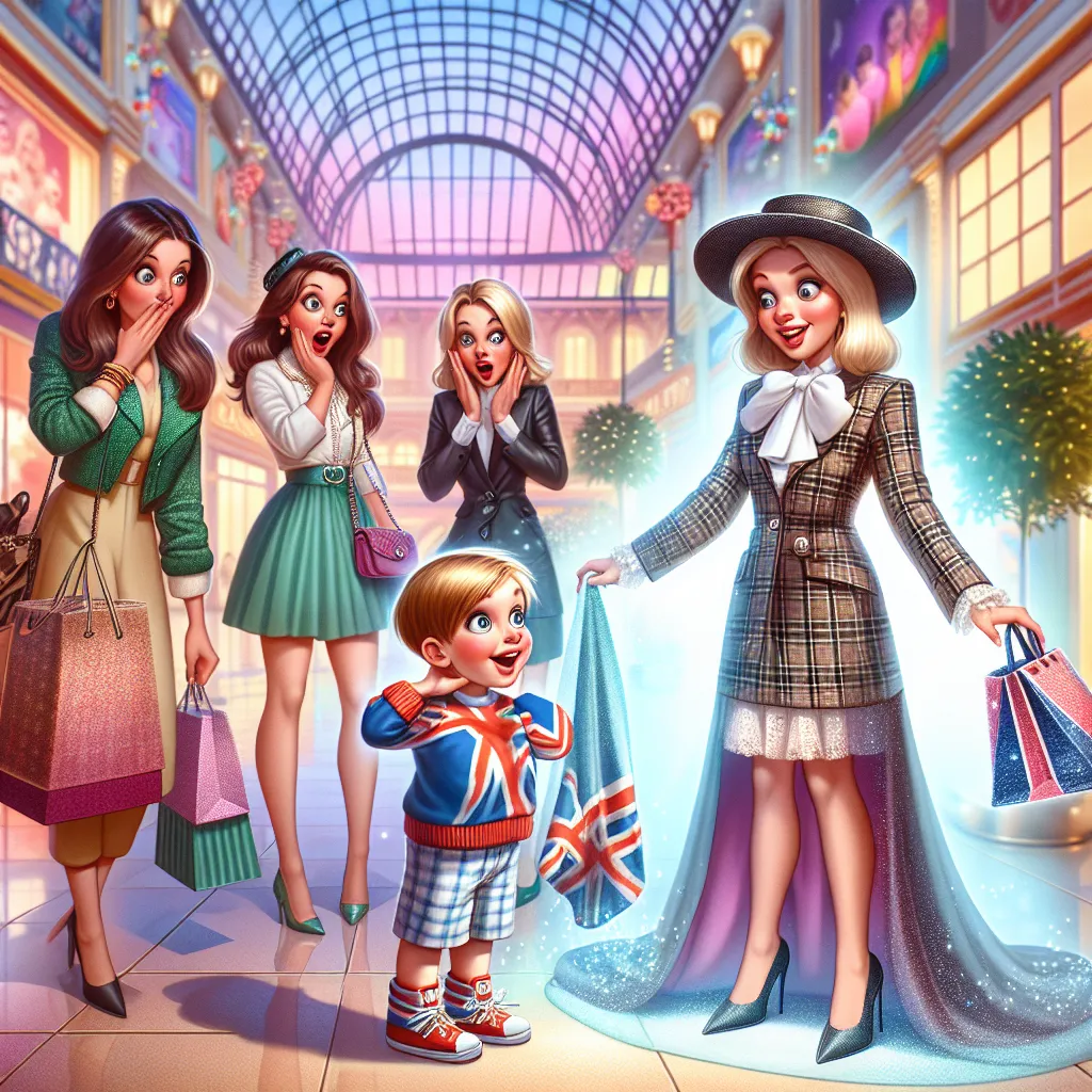 A curious four-year-old boy named Liam unexpectedly transforms into a British woman named Imogen during a shopping trip with five stylish ladies.