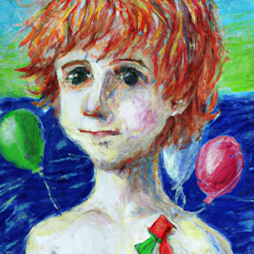 Timothy, Boy, Birthday, Hair, Eyes in the style of Monet