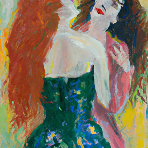 Romance, Passion, Desire, Embrace, Intimacy in the style of Monet
