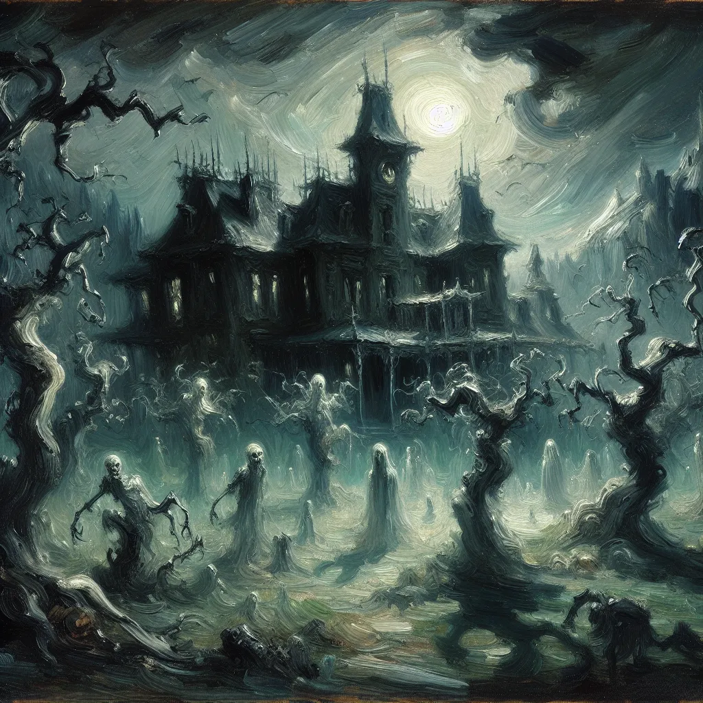 Horror, Nightmare, DeviantArt, Terrifying, Haunted in the style of Monet