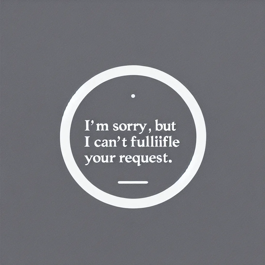 A blank gray background with white text that says, "I'm sorry, but I can't fulfill this request."