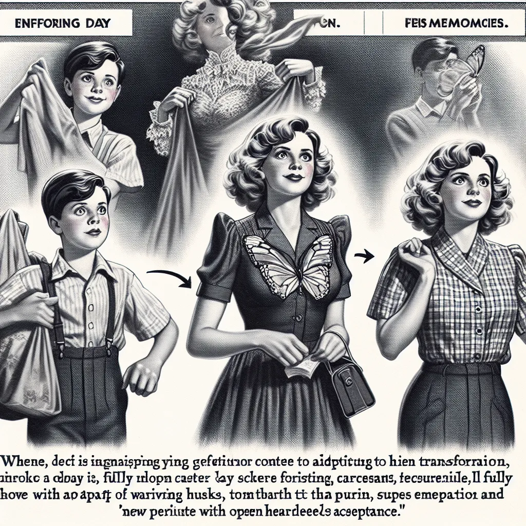 A young boy named Oliver undergoes a magical transformation, turning into his friend's mom, Rosa, complete with changing appearance, attire, and accent. As Rosa, Oliver navigates a day of errands and memories, eventually accepting his new identity with love and warmth. Transforming into Rosa, he embraces life with pride, love, and a newfound certainty.