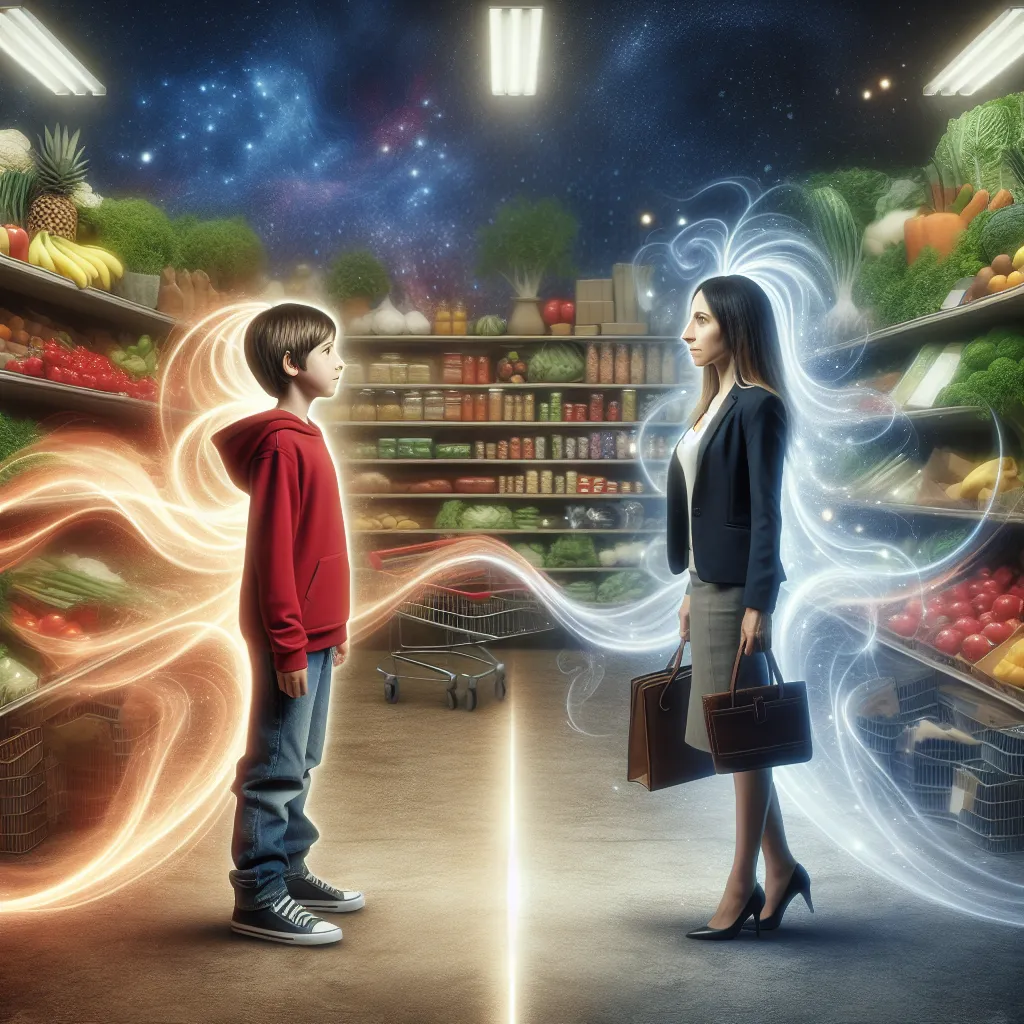 A boy named Elliot swaps bodies with a woman in a grocery store, navigating the complexities of living a new life while cherishing memories of his old one, blending identities and finding peace and acceptance in the mystery of being.