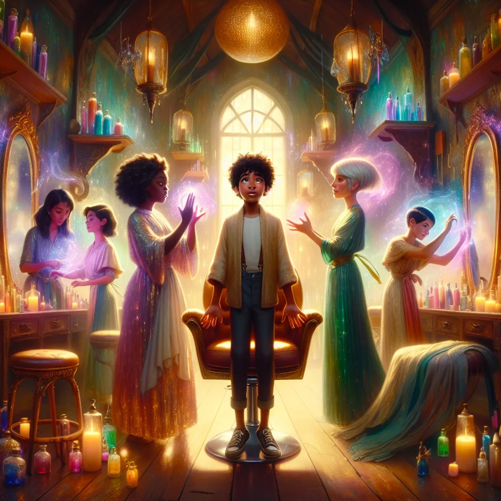 This story follows a young boy named Owen who experiences a mystical and transformative encounter with the stylists at a local hair salon, leading to a magical exchange of identities and a profound lesson in empathy and understanding.