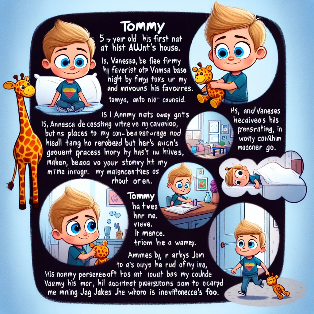 Tommy, a 5-year-old boy with blonde hair and blue eyes, sits in his mother's car, excited for his first night at his aunt Julia's house. Vanessa, Julia's 19-year-old daughter, becomes mean and takes Tommy's stuffed giraffe. Determined to get it back, Tommy sneaks into Vanessa's room and encounters a transformation. His body changes into Vanessa's, and his memories shift, adopting Vanessa’s interests. Embracing her newfound identity, Vanessa confidently struts out of the house in wedges, heading 