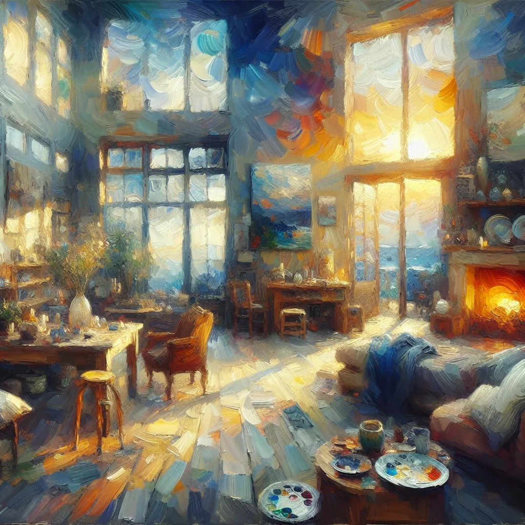 Comfort, Habit, Connection, Acceptance, Self-compassion in the style of Monet