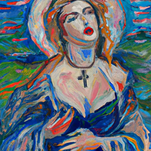 Madonna, Transformation, Identity, Music, Time in the style of Monet