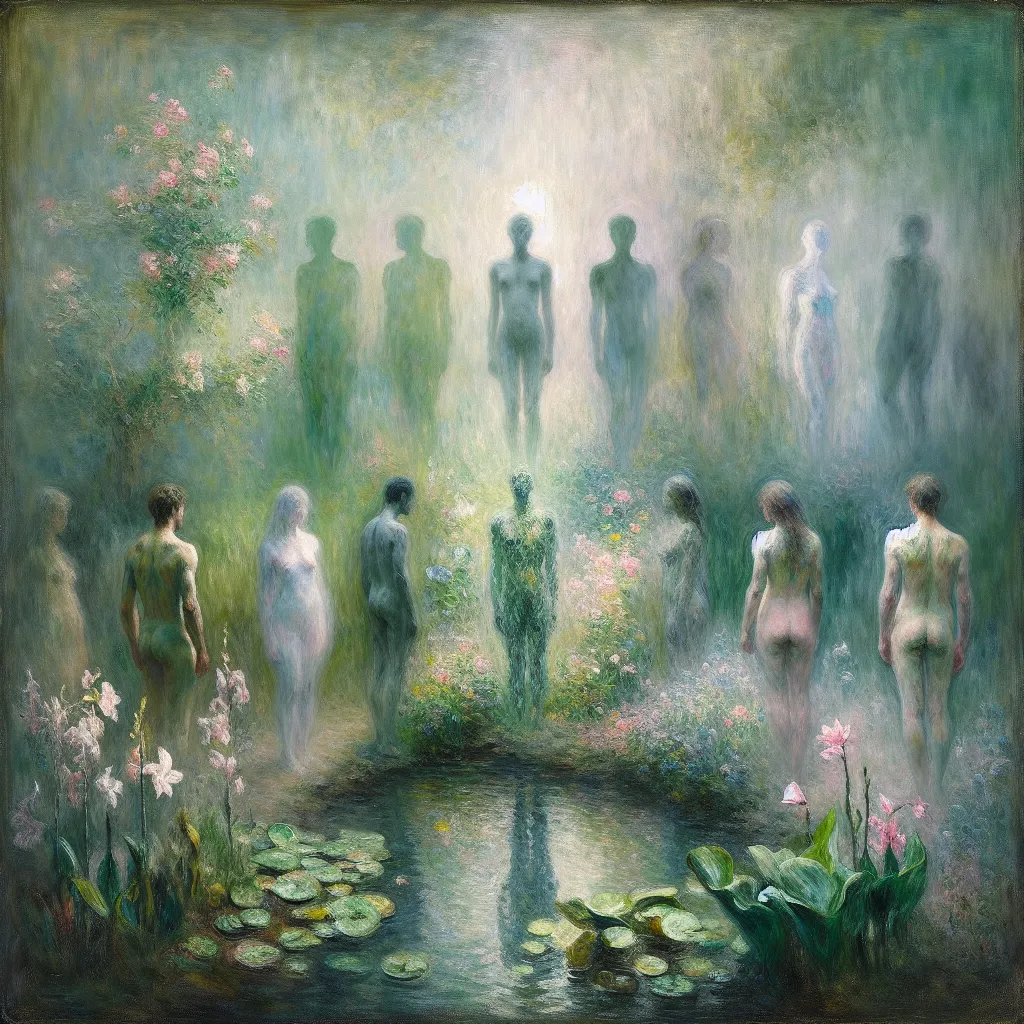 1. Identity
2. Transformation
3. Envy
4. Body
5. Dysphoria in the style of Monet