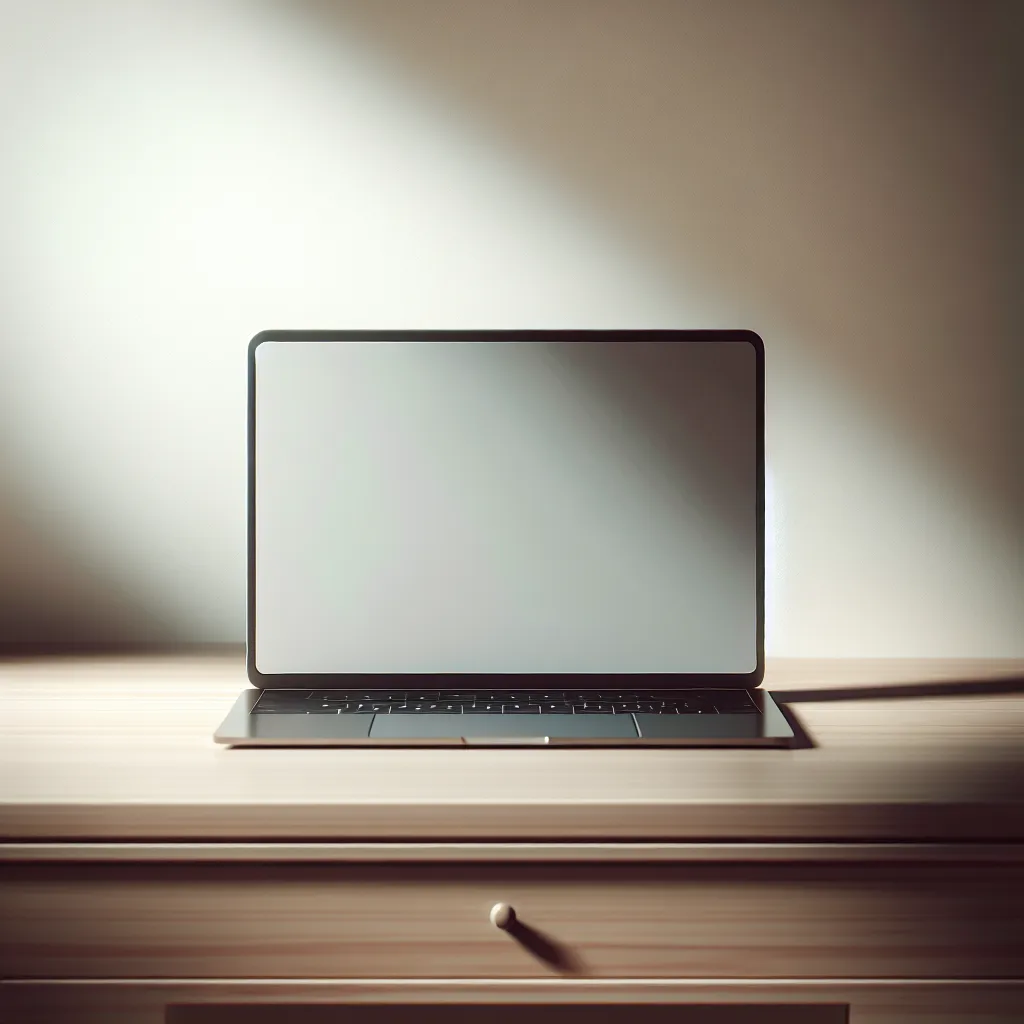 A simple and elegant image of a closed laptop on a desk, symbolizing the idea of being unable to complete a request.