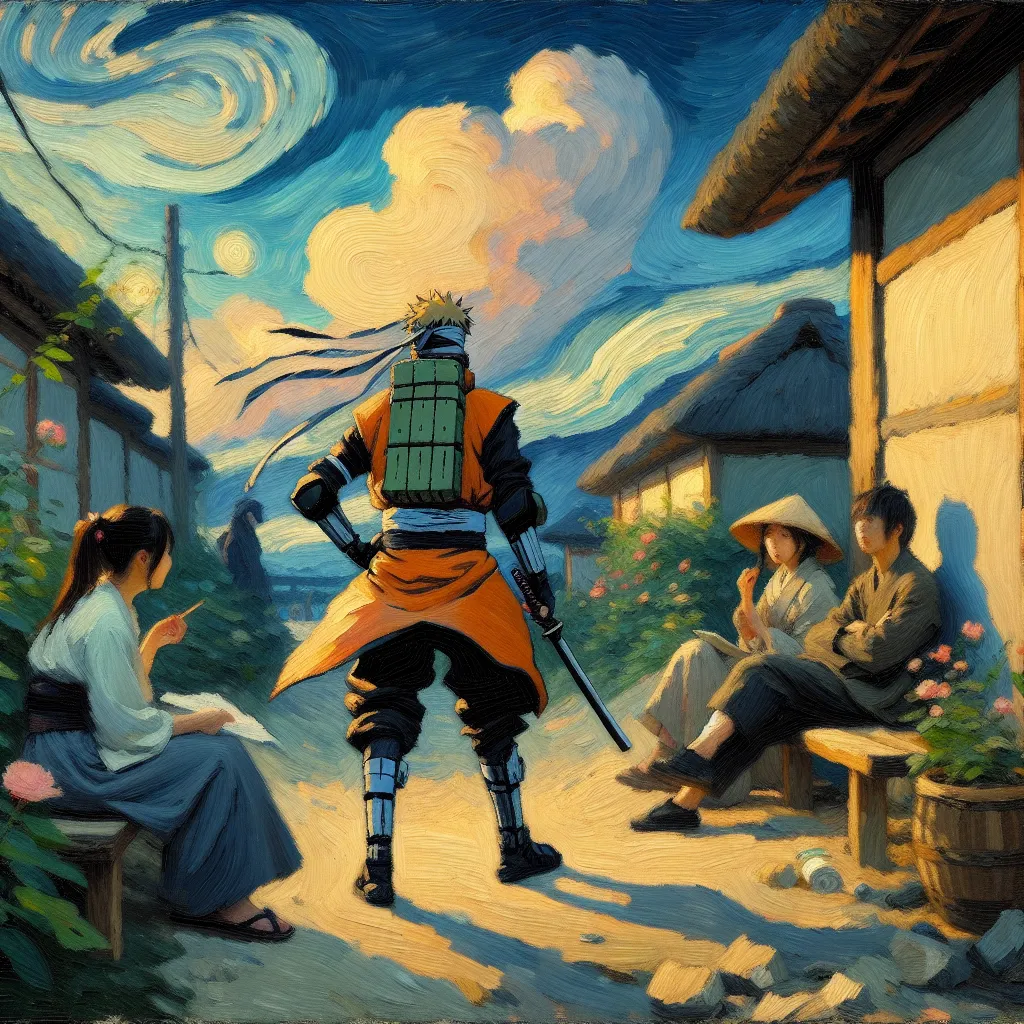 Naruto, Transformation, Identity, Kunoichi, Acceptance in the style of Monet