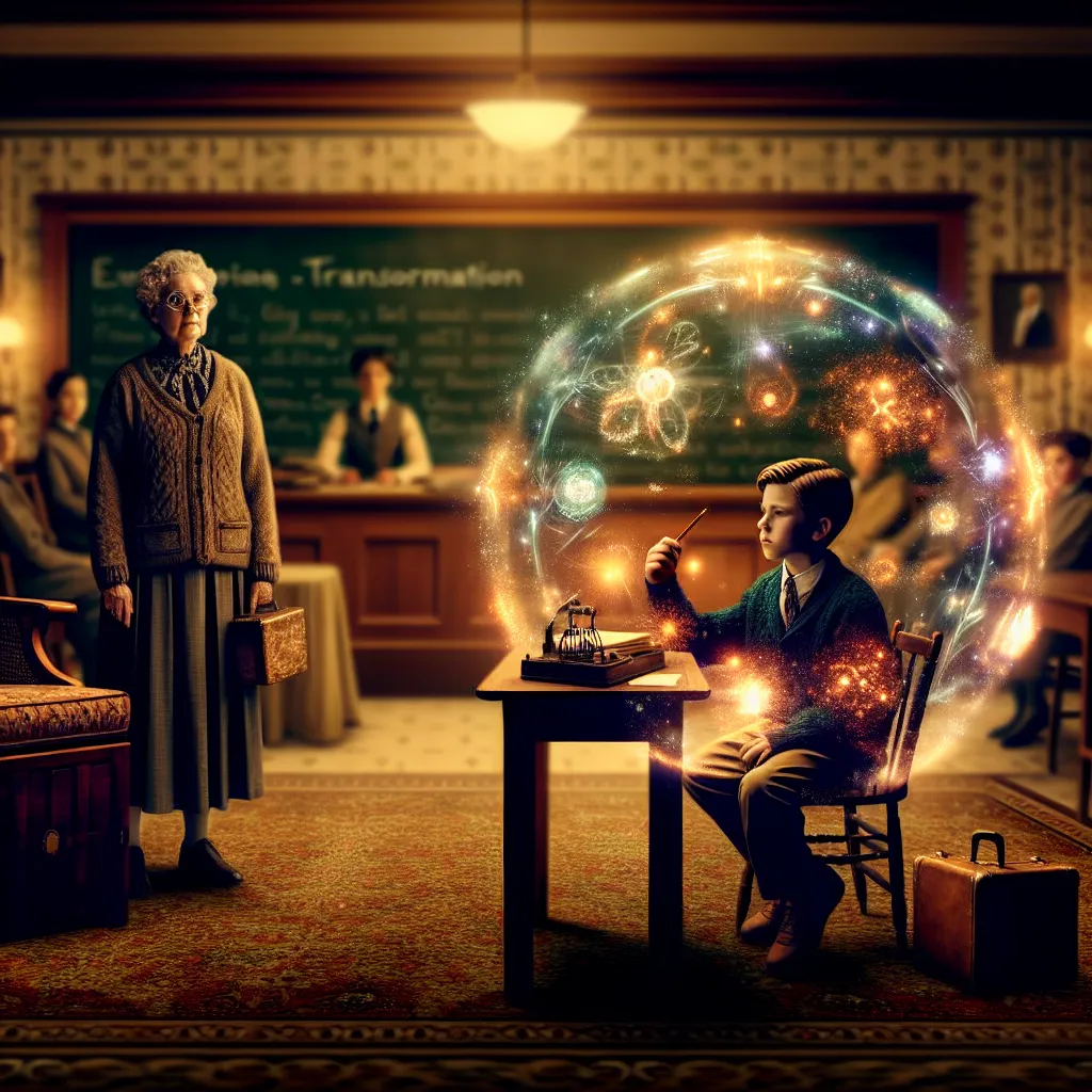 A transformation unfolds as six-year-old Benji Tanner mysteriously finds himself in detention at school, gradually aging into the stern, elderly persona of Mrs. Margaret Grindle, an authoritative and disciplined teacher.
