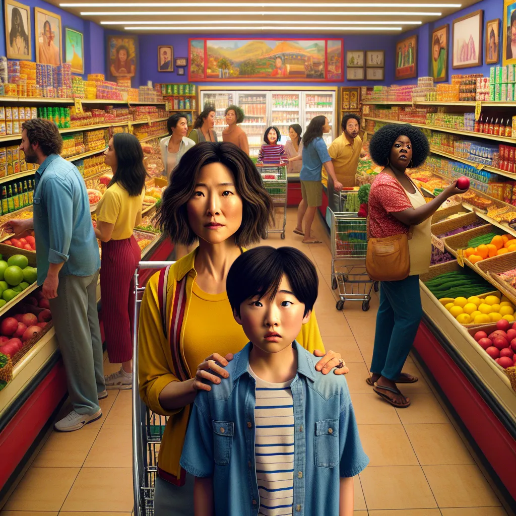 A boy named Aiden and his family embark on a transformative trip to the grocery store, where an argument unfolds between a Korean mother-daughter duo, Sun-hee and Jamie. Amidst escalating tensions, a wish echoes, leading to an unexpected and bewildering swap: Aiden finds himself in Sun-hee’s body, trying to navigate the unfamiliar appearance and surroundings.
