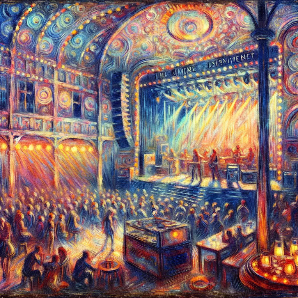 Electronic, Nightclub, Disappearance, Mystery, Hope in the style of Monet