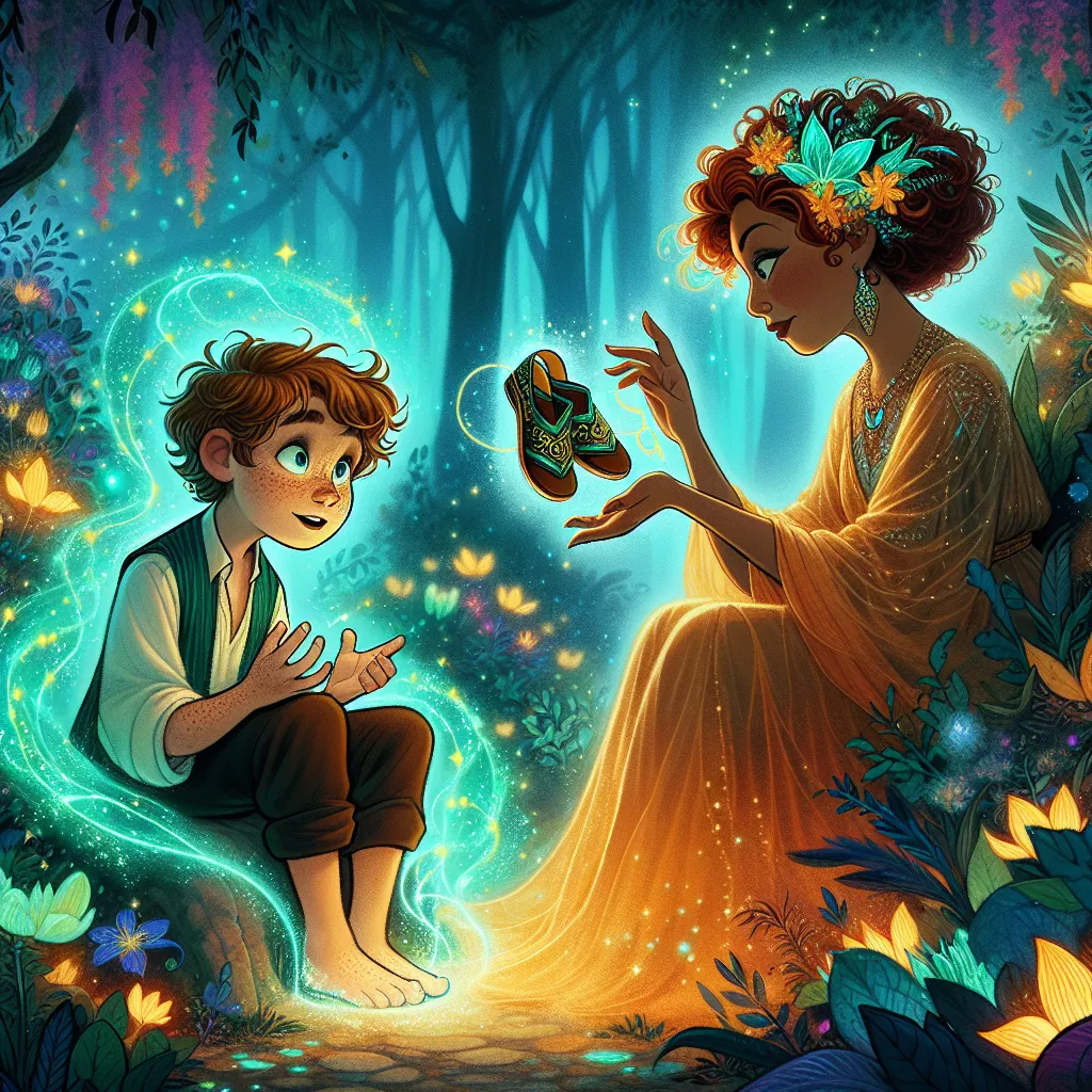 A tale of transformation and forgotten memories unfolds around a young boy named Oliver who mysteriously turns into a woman named Dawn after trying on his cousin's magical sandals.