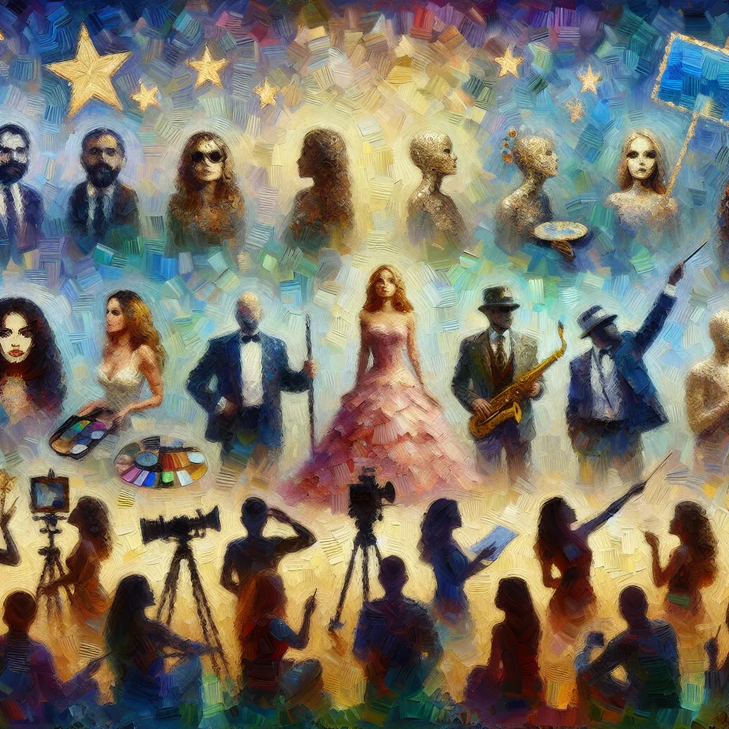 Transformation, Identity, Hollywood, Career, Resilience in the style of Monet
