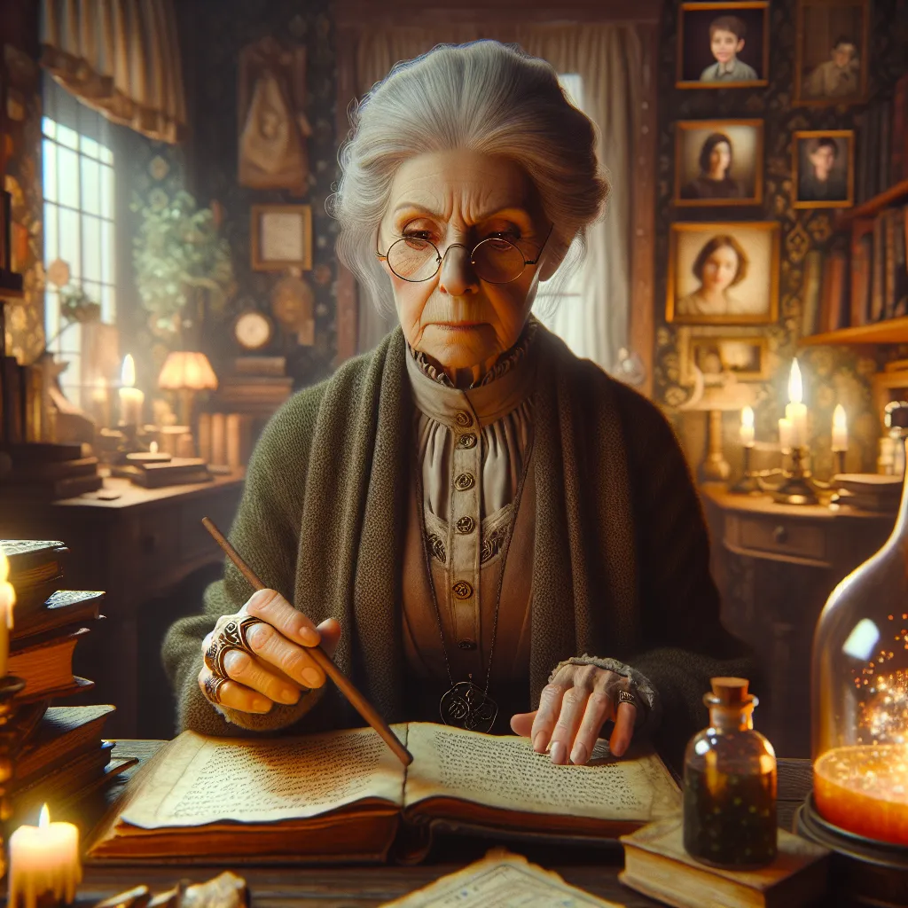 A senior woman, Anne, contemplates a body swap spell to experience youth again. She weighs swapping with family members, exploring the pros and cons.