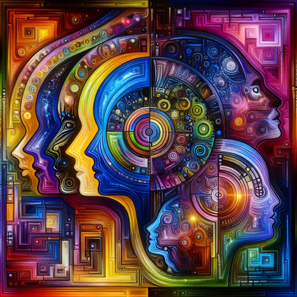 A colorful, abstract image representing the complexities and emotions of a gender transformation journey.