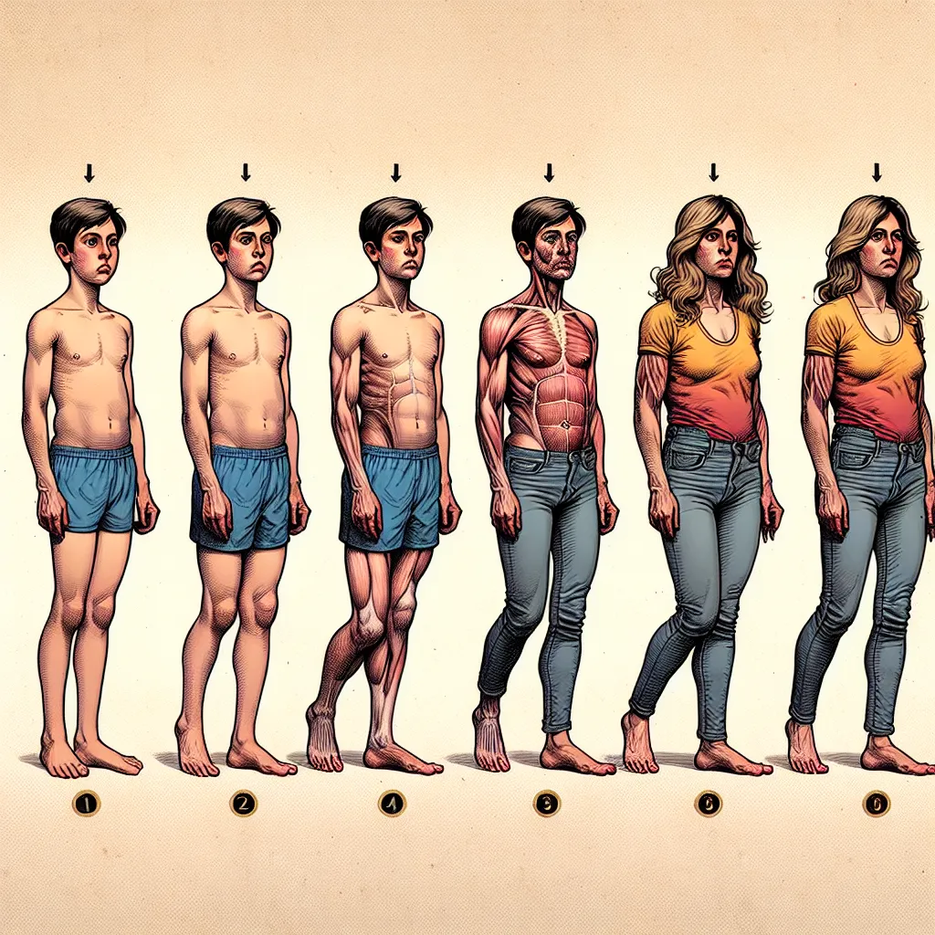 The image accompanying this story could be an illustration of a young boy named Thomas transforming into a middle-aged Mexican woman named Marisol. The illustration should depict the transformation process, starting from Thomas' feet and progressing upwards to his legs, torso, face, and finally, his complete transformation into Marisol. The image should capture the confusion and emotion of both Thomas and Marisol, representing their journey of self-discovery and acceptance.