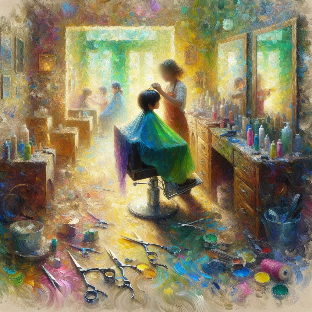 Child, Salon, Switch, Memories, Transformation in the style of Monet