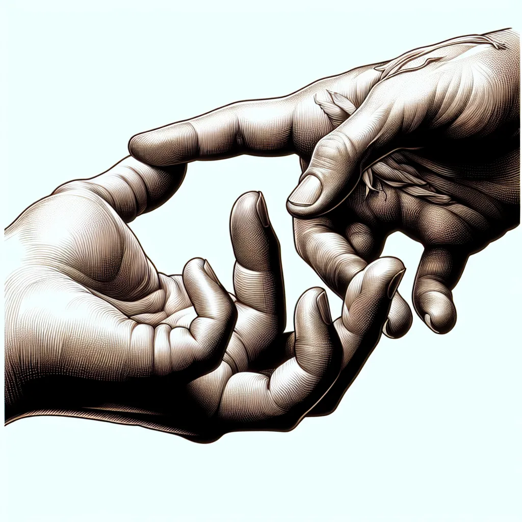 The image accompanying this story could be a close-up shot of two hands, one reaching out towards the other in a gesture of apology and reconciliation. The hands could be gently clasped together, portraying a sense of connection, understanding, and a willingness to move forward and rebuild the relationship.