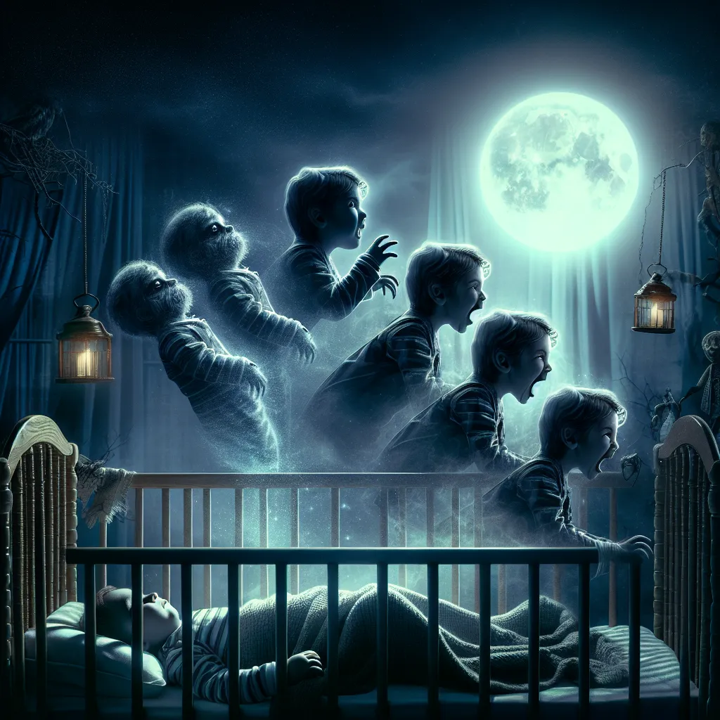 A baby boy undergoes rapid, supernatural transformations at night, aging into a creature of the night with each passing moment, wrestling with his fading humanity. The eerie, haunting narrative captures his journey from infancy to monstrous adolescence under the moon's watchful gaze.