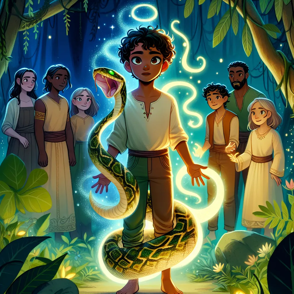 A young boy named Alexander transforms into a python and back, a tale of family bonds and courage.