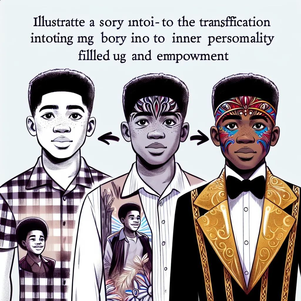 This story follows the transformation of a young boy named Timmy into the vibrant drag queen, Raven Delight. As Timmy's appearance changes to match his cousin Jaz's, he fully becomes Raven, embracing a new identity filled with confidence and artistry. The image will capture Raven in all her glamorous glory, embodying the essence of self-discovery and empowerment.