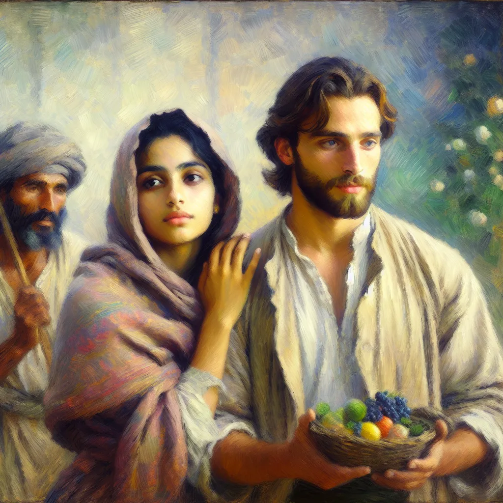 Luke, Jasmine, Family, Strength, Love in the style of Monet