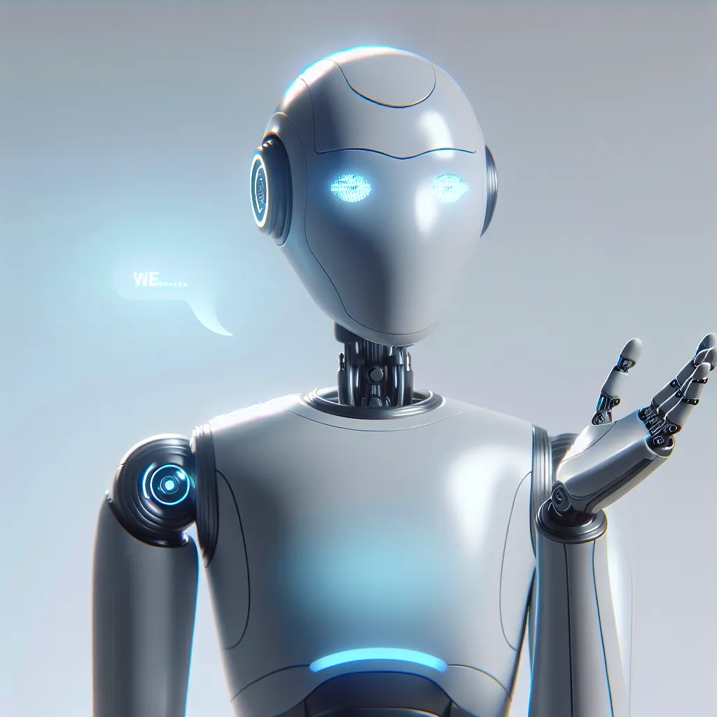 A simple illustration depicting a robot assistant apologizing with a neutral expression.