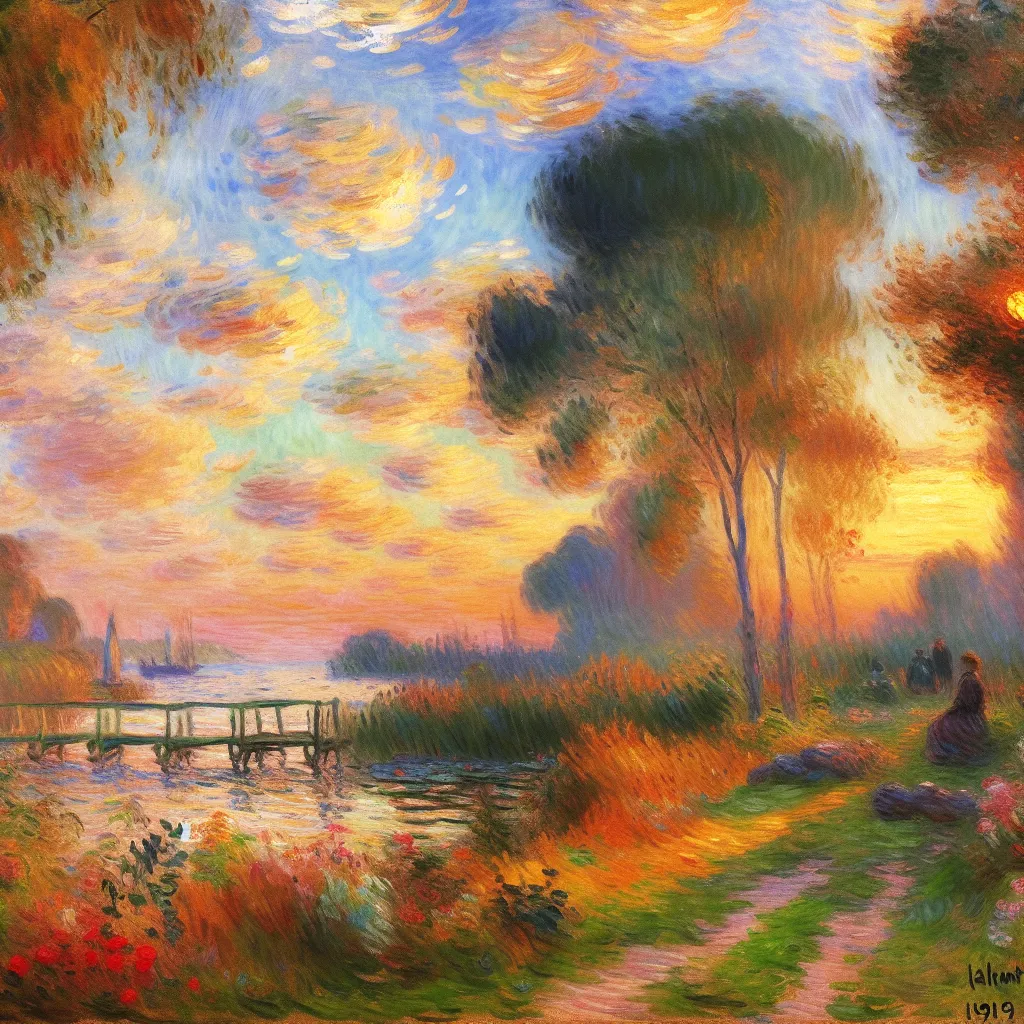 Loneliness, Identity, Transformation, Dreams, Acceptance in the style of Monet
