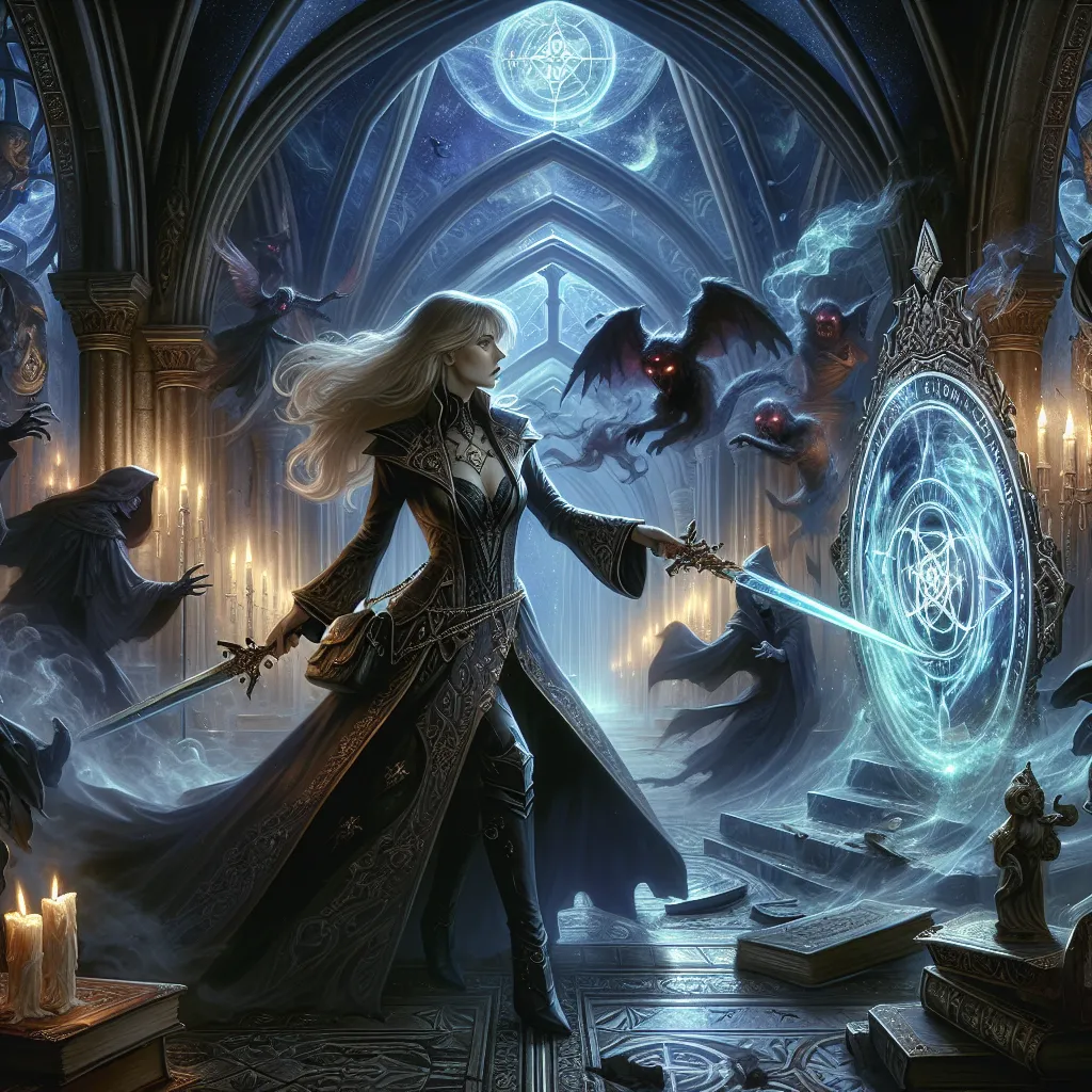 A brooding sorceress, Magik, navigates the mysteries of Strange Academy before uncovering a haunting vision in a forbidden mirror. Faced with a chilling prophecy of violence, she shatters the mirror, unveiling sinister shadows that threaten to escape. With swift reflexes and a primal fear driving her, she banishes the shadows to Limbo, but not without consequences. As the shattered mirror's curse lingers, Magik braves the aftermath, her unwavering purpose tested by the darkness within and around