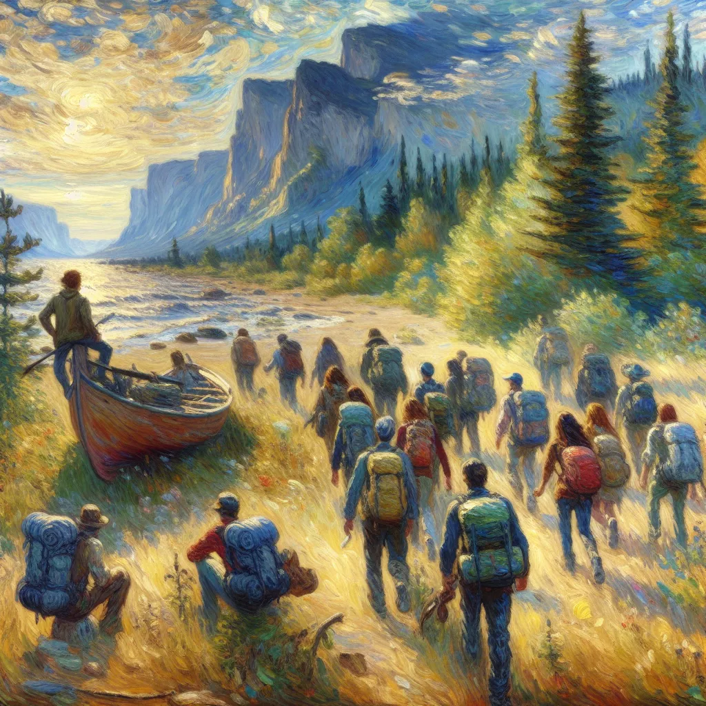 Journey, Transformation, Friendship, Adventure, Identity in the style of Monet