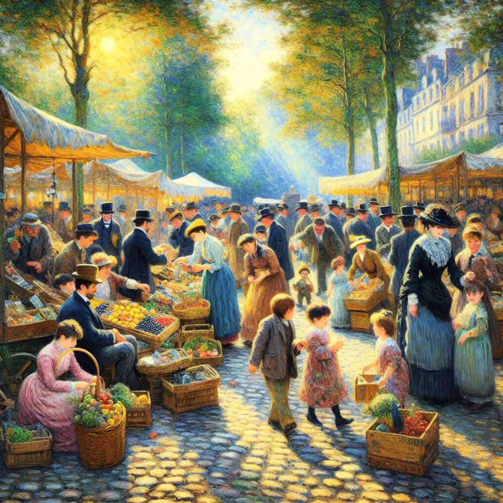 Family, Shopping, Swapping, Panic, Transformation  in the style of Monet