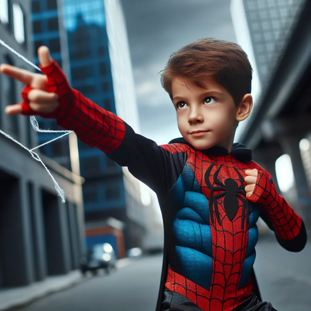 The image accompanying this story is of a young boy named Jack, who is dressed as Spider-Man. He is standing against a city backdrop, holding a web-shooting pose, with a determined look on his face.
