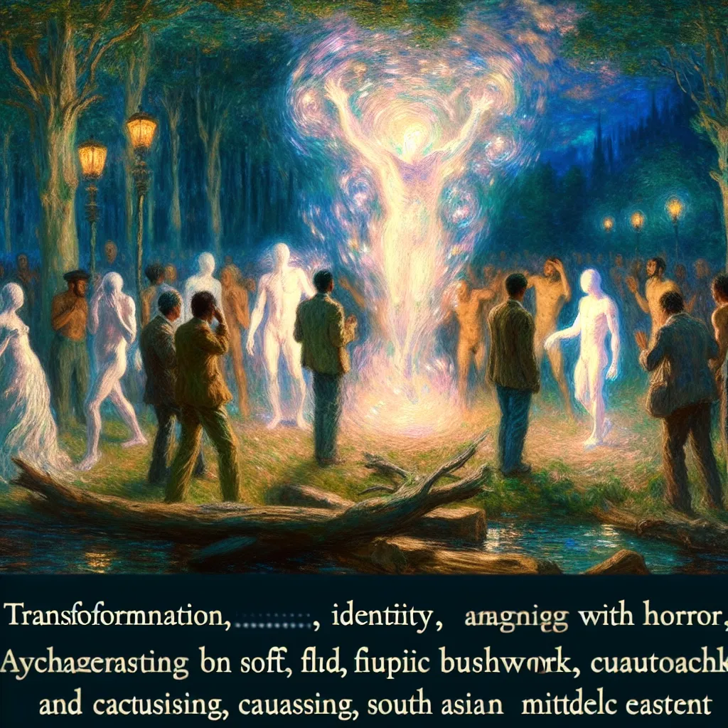 Transformation, Identity, Magic, Body Swap, Horror in the style of Monet