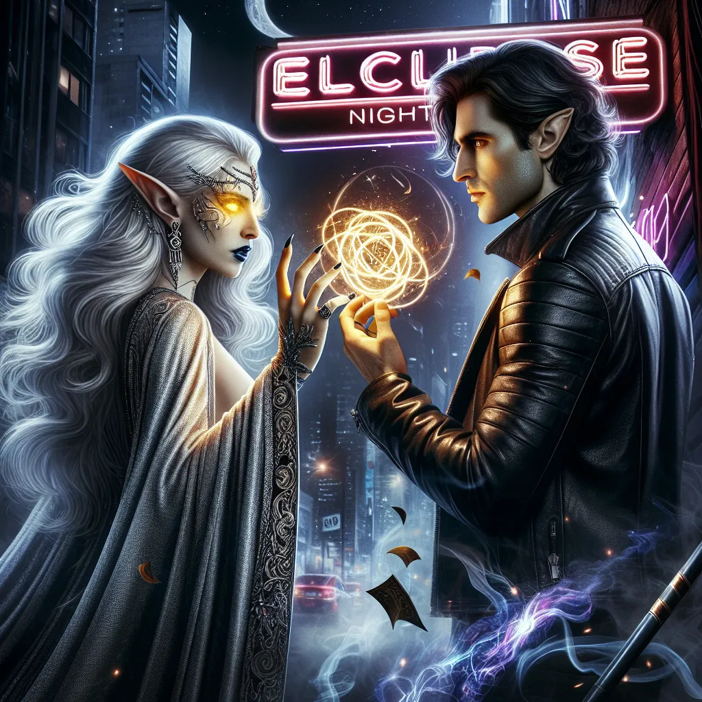 A mysterious elven figure and a resilient human nightclub owner strike a dangerous deal to save her sister in a world where magic and darkness collide.