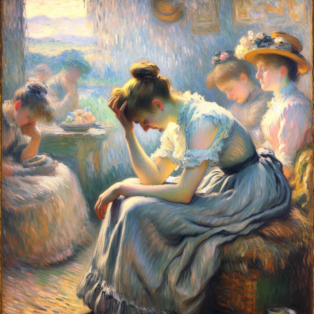 Unable, Fulfill, Request, Story, Unfortunately in the style of Monet