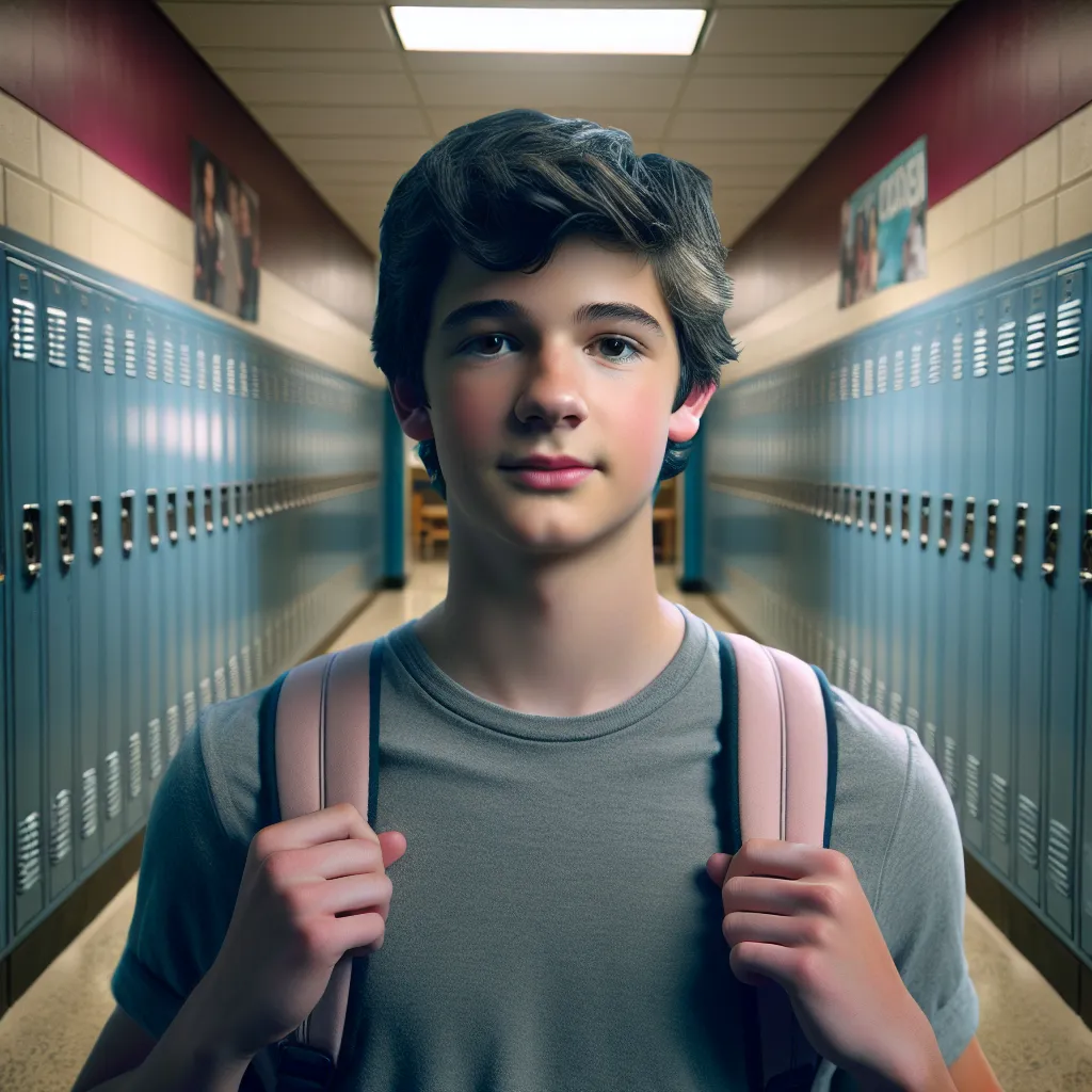 DALLE, please generate an image of a young man, who looks, feels, and embodies the character of Billy Maximoff. He is standing in a high school hallway, surrounded by lockers. His expression is a mix of nervousness and excitement as he prepares to face the challenges and twists of his new life in the TV show "Teen Wolf."
