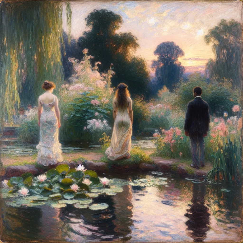 Gender identity, Transformation, Acceptance, Identity, Desire in the style of Monet
