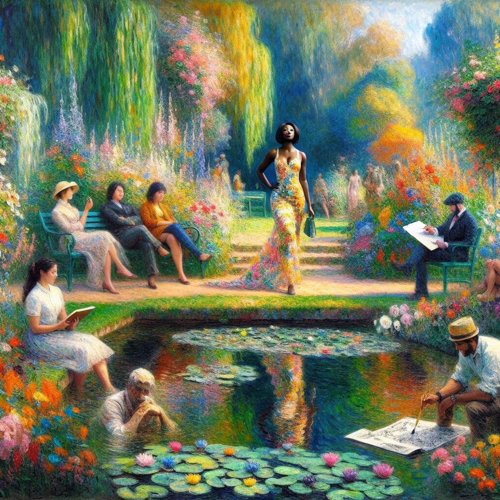 Transformation, Identity, Confidence, Attitude, Memories in the style of Monet
