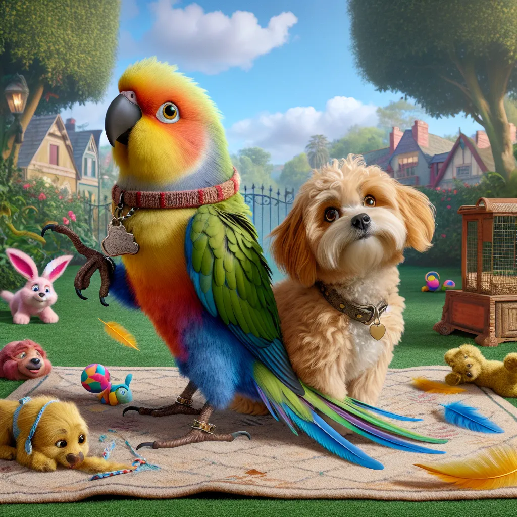 A parakeet named Edie swaps bodies with a dog named Roxie for a play, showcasing their hilarious and heartwarming journey of stepping into each other's paws and wings.