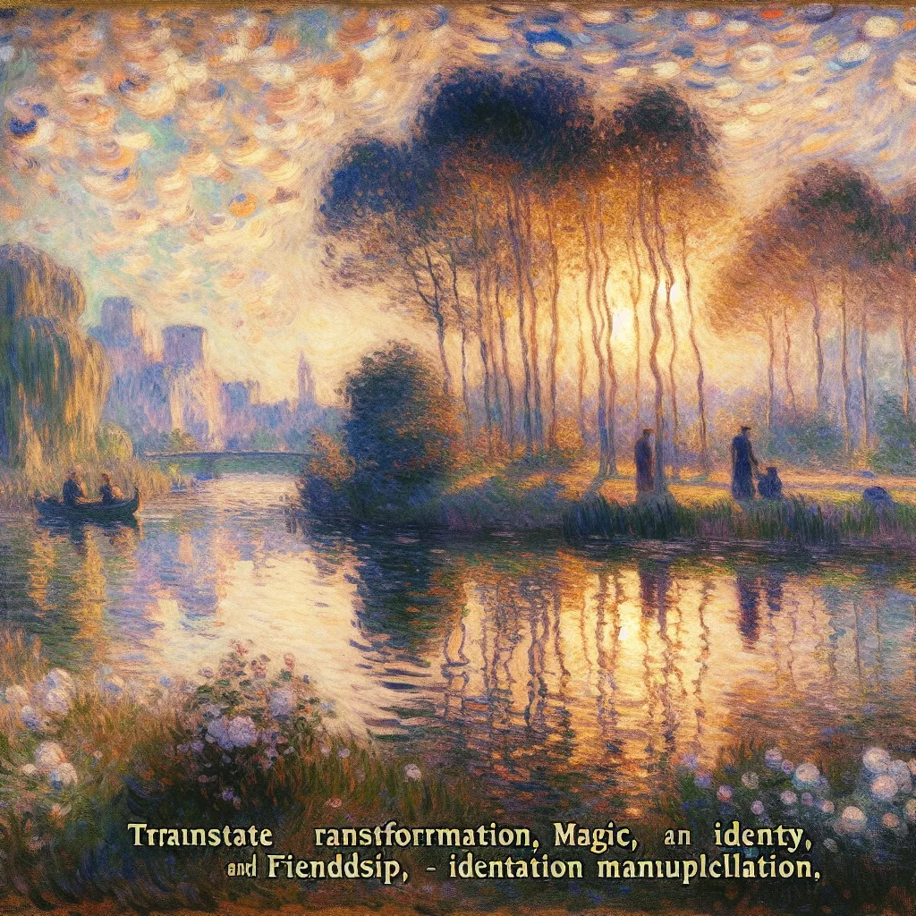 Transformation, Magic, Friendship, Identity, Manipulation in the style of Monet