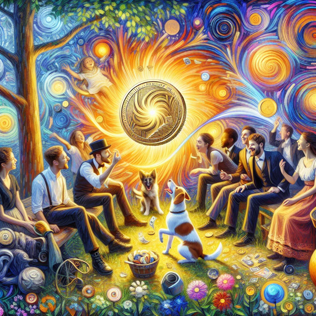 Pet, Hypno-coin, Magic, Prank, Friendship in the style of Monet